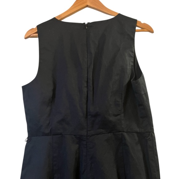 Banana Republic Black Sleeveless Cotton-Linen Cropped Wide-Leg Jumpsuit -Size 10 - Picture 5 of 7